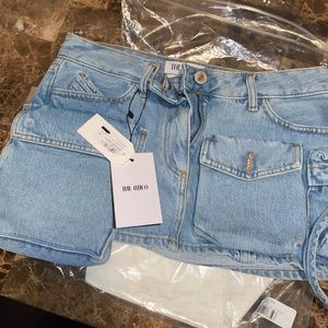 The attico denim cargo skirt